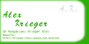 alex krieger business card